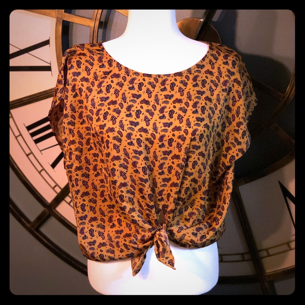 NWT Show Me Your MuMu Tie Front Paisley Blouse